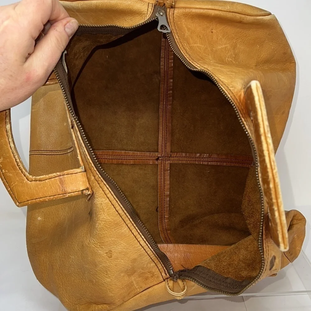 Vintage 16” Belting Leather Zip Duffel Bag